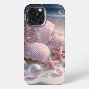 Funda Para iPhone 13 Pro Max Conchas de Playa Tendencia Moderna Nombre Personal