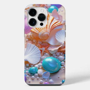 FUNDA PARA iPhone 14 PRO MAX CONCHAS DE VERANO PASTEL EN LA PLAYA