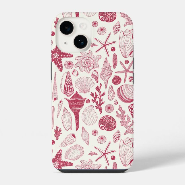Funda Para iPhone Conchas en Magenta Viva- Color del Año 2023 (Reverso )