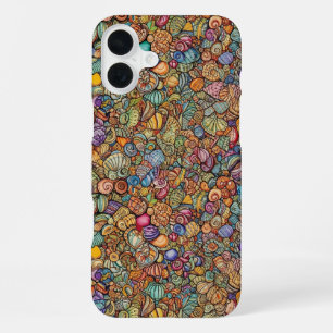 Funda Para iPhone 16 Plus Conchas Marinas Pequeñas Intrincadas