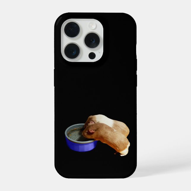 Funda Para iPhone Conejillos de indias marrones y blancos,  (Reverso )