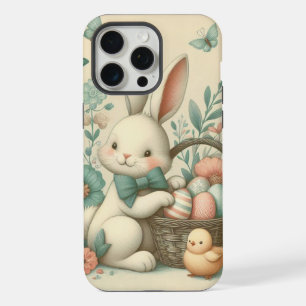 Conejito y pollito de Pascua lindos y vintage