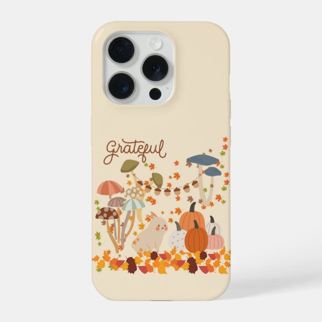 Funda Para iPhone Conejo agradecido de otoño (Reverso )