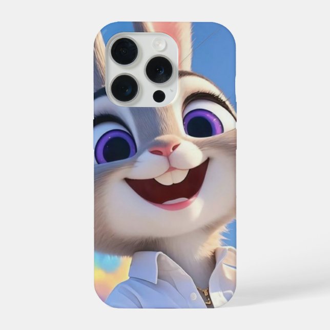 Funda Para iPhone Conejo Cartoon Aesthetic Lindo Patrón Azul (Reverso )