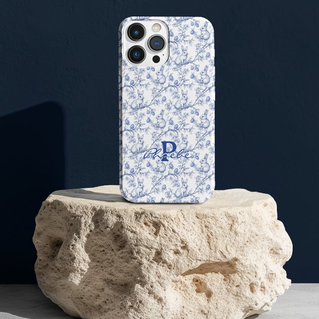 Funda Para iPhone Conejo Chinoiserie Azul Personalizado (Subido por el creador)