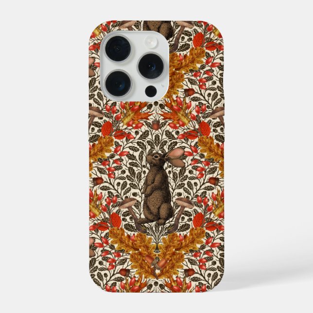 Funda Para iPhone Conejo de otoño sobre blanco apagado (Reverso )
