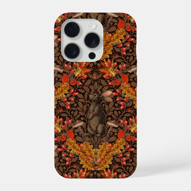 Funda Para iPhone Conejo de otoño sobre marrón (Reverso )