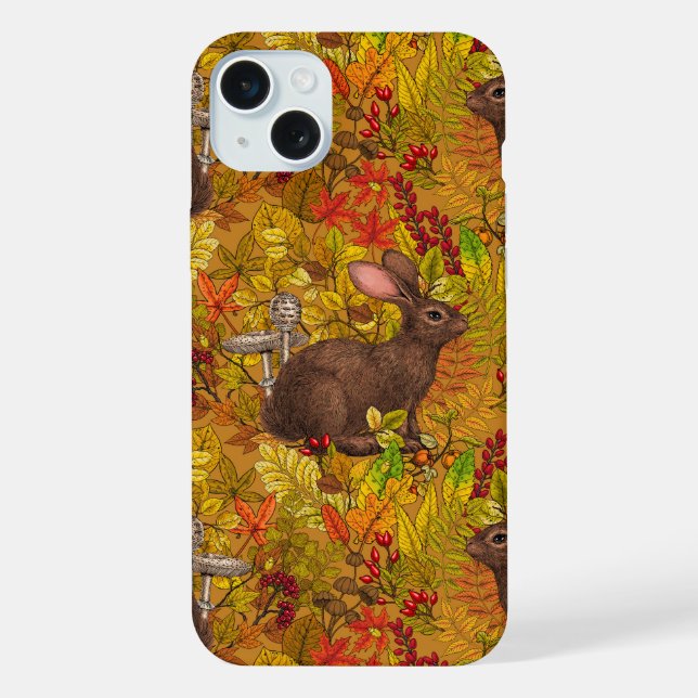 Funda Para iPhone Conejo de otoño sobre ocre (Reverso )