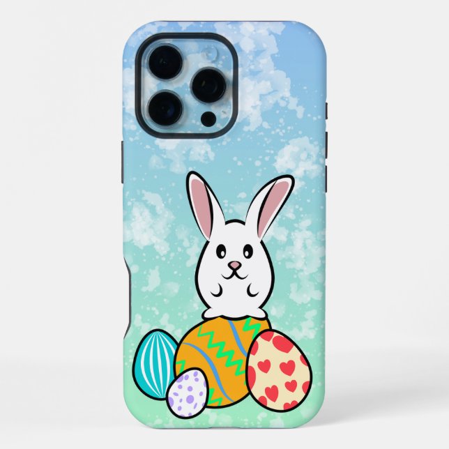 Funda Para iPhone Conejo de Pascua en huevos de Pascua (Reverso )