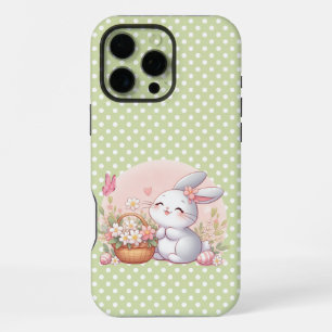 Funda Para iPhone 16 Pro Max Conejo de primavera/Semana Santa con huevo
