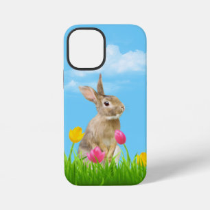 Funda Para iPhone 12 Mini Conejo en Tulipanes