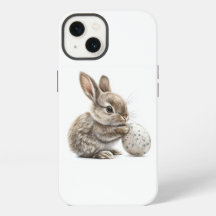 Conejo lindo con estuche de teléfono de huevo de P