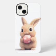 Conejo lindo con estuche de teléfono de huevo de P