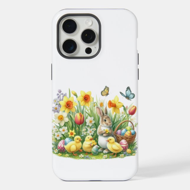 Funda Para iPhone Conejo/pollo de primavera clásico/ventilado (Reverso )