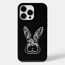 Funda Para iPhone 14 Pro Max Conejo tribal blanco y negro