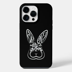 Funda Para iPhone 14 Pro Max Conejo tribal blanco y negro