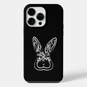 Funda Para iPhone 14 Pro Max Conejo tribal blanco y negro