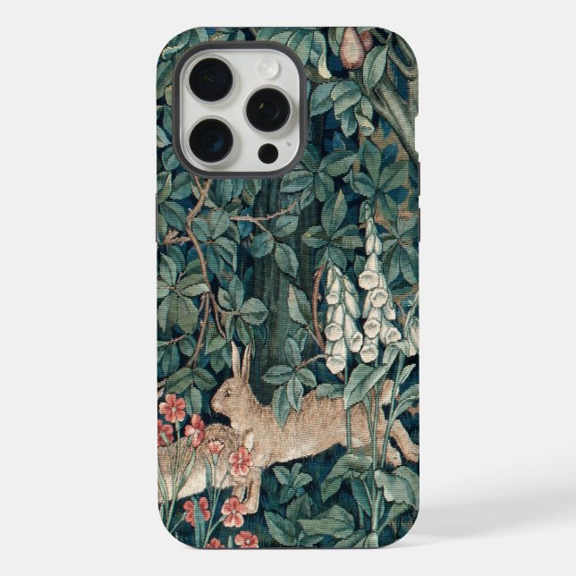 Funda Para iPhone Conejos de tallos de William Morris Woodland (Reverso )