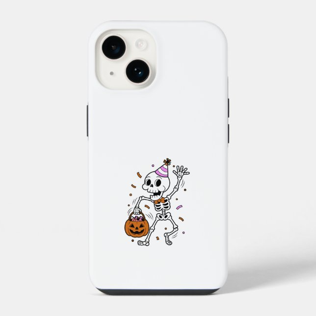 Funda Para iPhone Confeti de Halloween Esqueleto (Reverso )