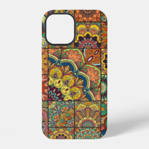 Funda Para iPhone 12 Conjunto de baldosas boho y patrón continuo. Parch