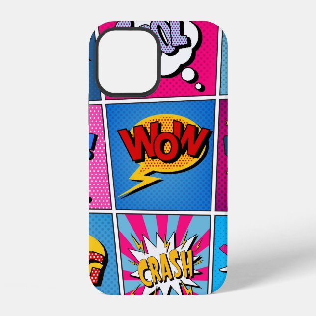 Funda Para iPhone Conjunto de burbujas de cómic. Expresiones Bom, Co (Reverso )