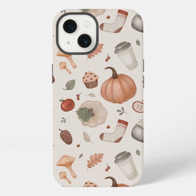 Funda Para iPhone conjunto de iconos de otoño  (Reverso )