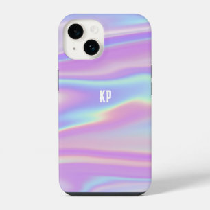 Funda Para iPhone 14 Contemporáneo Abstracto Femenino Irisado Monograma