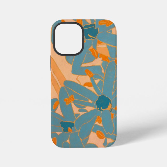 Funda Para iPhone Contemporary Leaf Design in Peach Phone Cover (Reverso )