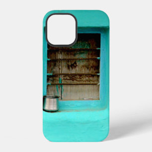 FUNDA PARA iPhone 12 CONTENEDOR DE ACERO GRIS EN VENTANA CON PINTURA TE