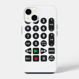 Funda Para iPhone 14 Control remoto de TV con botón VCR
