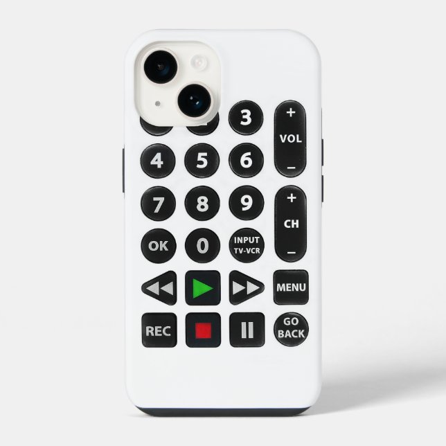 Funda Para iPhone Control remoto de TV con botón VCR (Reverso )