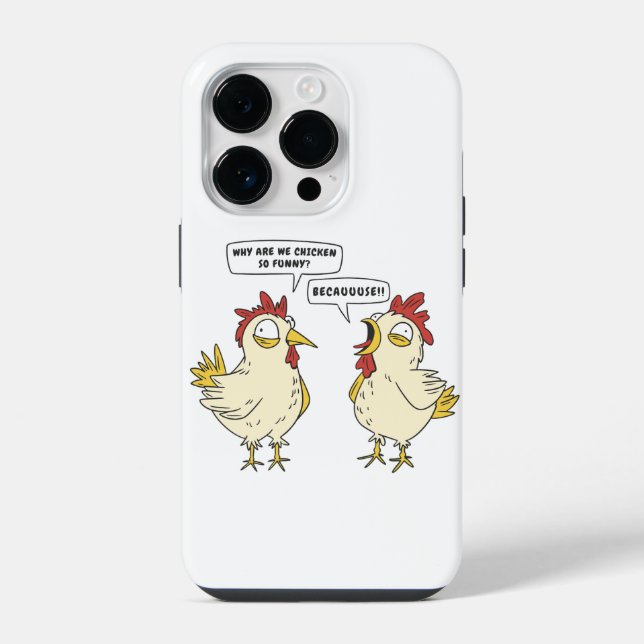 FUNDA PARA iPhone CONVERSACIÓN DIVERTIDA DE POLLOS  (Reverso )