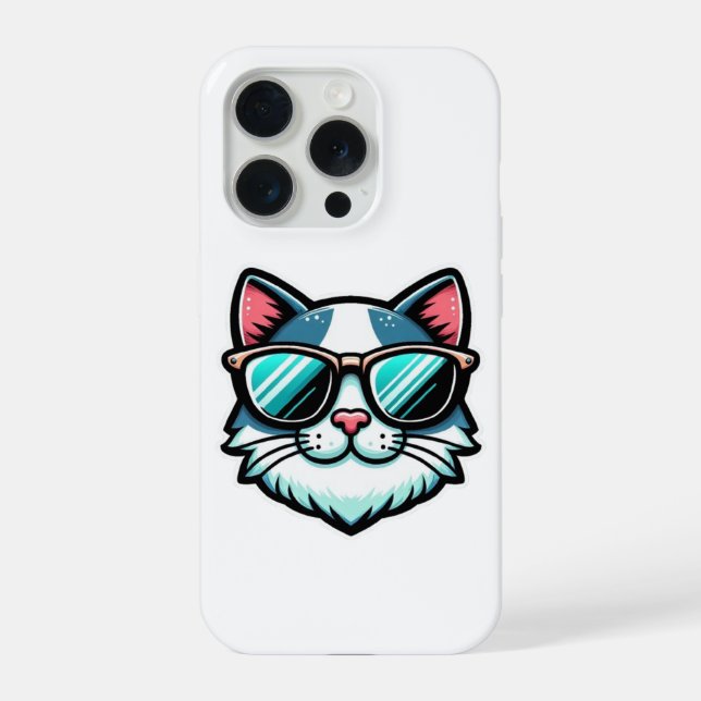 Funda Para iPhone Cool Cat Phone Case – Trendy Feline Tech Style (Reverso )