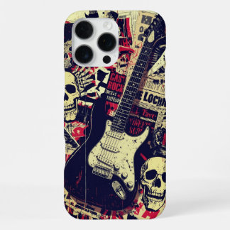 Funda Para iPhone 16 Pro Max Cool Rock Guitar Skulls Guitarist Musician Gift