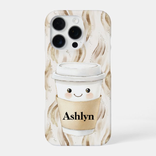 Funda Para iPhone Copa de Papel Sonriente Feliz (Reverso)