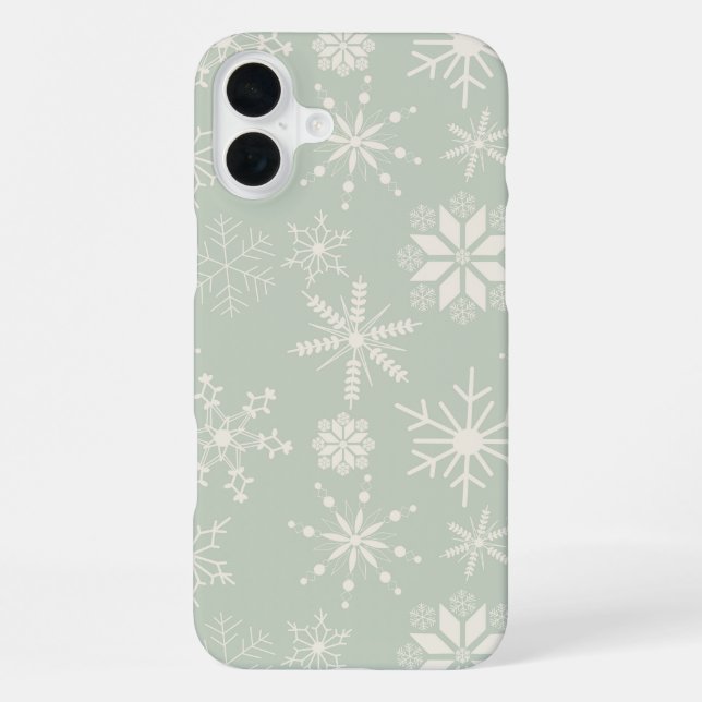 Funda Para iPhone Copo de Nieve Escarcha y Florece – Eucalipto Pálid (Reverso )