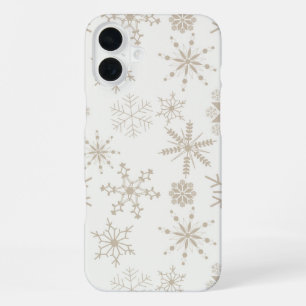 Funda Para iPhone 16 Plus Copo de Nieve Escarcha y Florece – Lino
