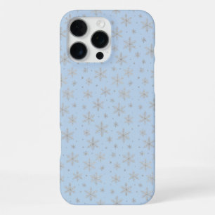 Funda Para iPhone 16 Pro Max Copo de Nieve Plateado Elegante Fiesta de Invier