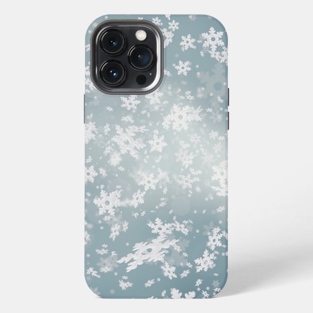 Funda Para iPhone Copos de nieve cayendo Fondo de invierno (Reverso )