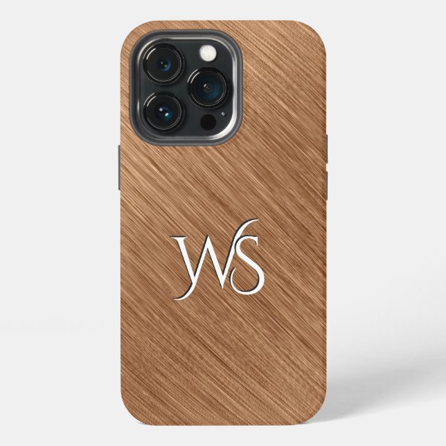 Funda Para iPhone Copper cepillado monogramado (Reverso )