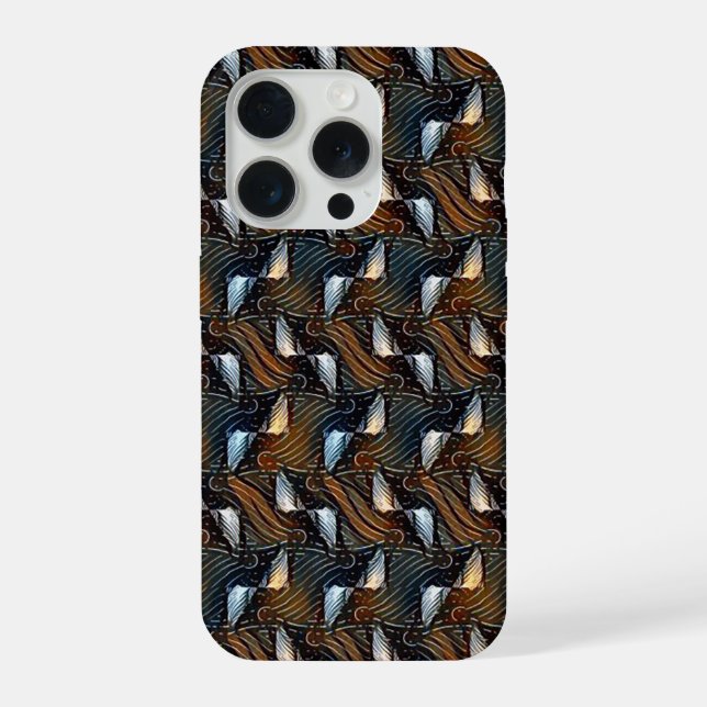 Funda Para iPhone Copper Waves Abstract Geometric Flow Pattern 1303 (Reverso )