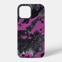 Coque abstrait rose noir.