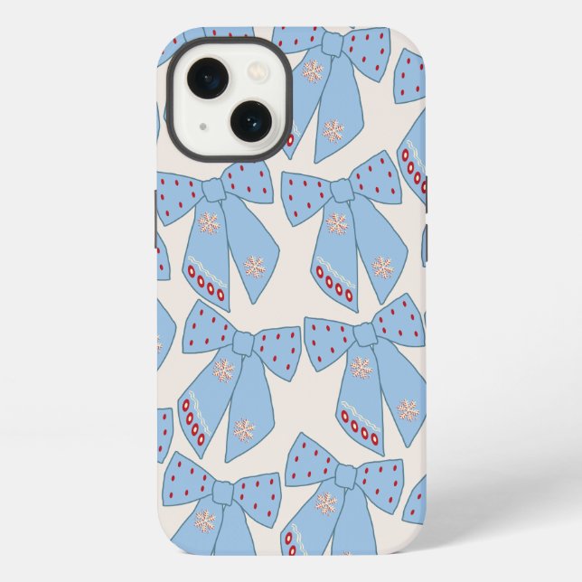 Funda Para iPhone Coquette Blue Bows (Reverso )