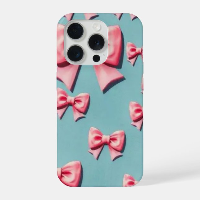 Funda para iPhone Coquette Bow de Jusy, Rosa Bonit (Reverso )