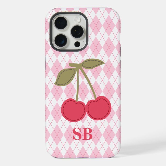 Funda Para iPhone Coquette Monogram Jacquard Rosa Cherry (Reverso )