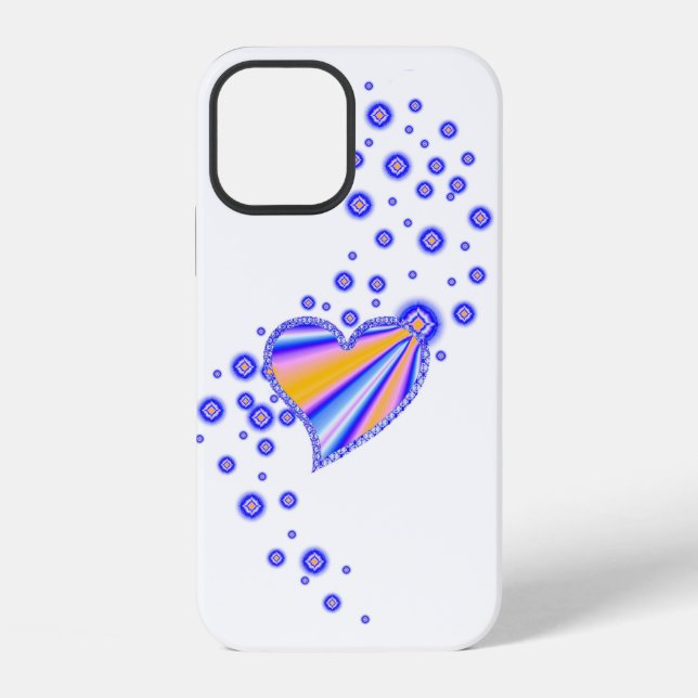 Funda Para iPhone Corazón arcoiris con estrellas (Reverso )