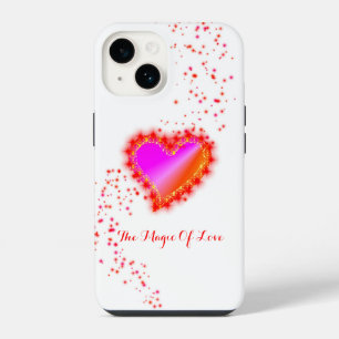 Funda Para iPhone 14 Corazón arcoiris con estrellas, la magia del amor