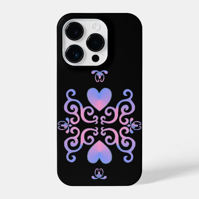 Funda Para iPhone Corazón arcoiris y Lily (Reverso )
