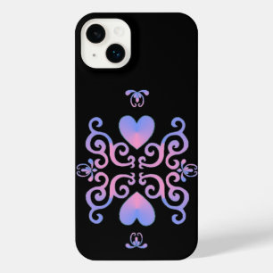 Funda Para iPhone 14 Plus Corazón arcoiris y Lily