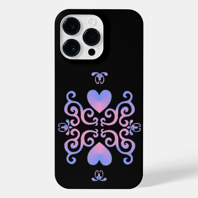 Funda Para iPhone Corazón arcoiris y Lily (Reverso)
